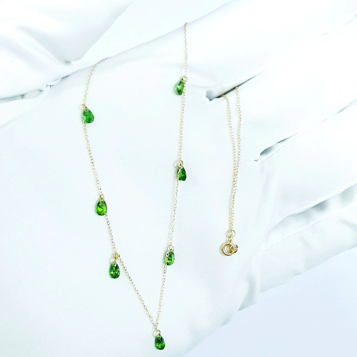 18K Pure Gold Stone Necklace - Image 5