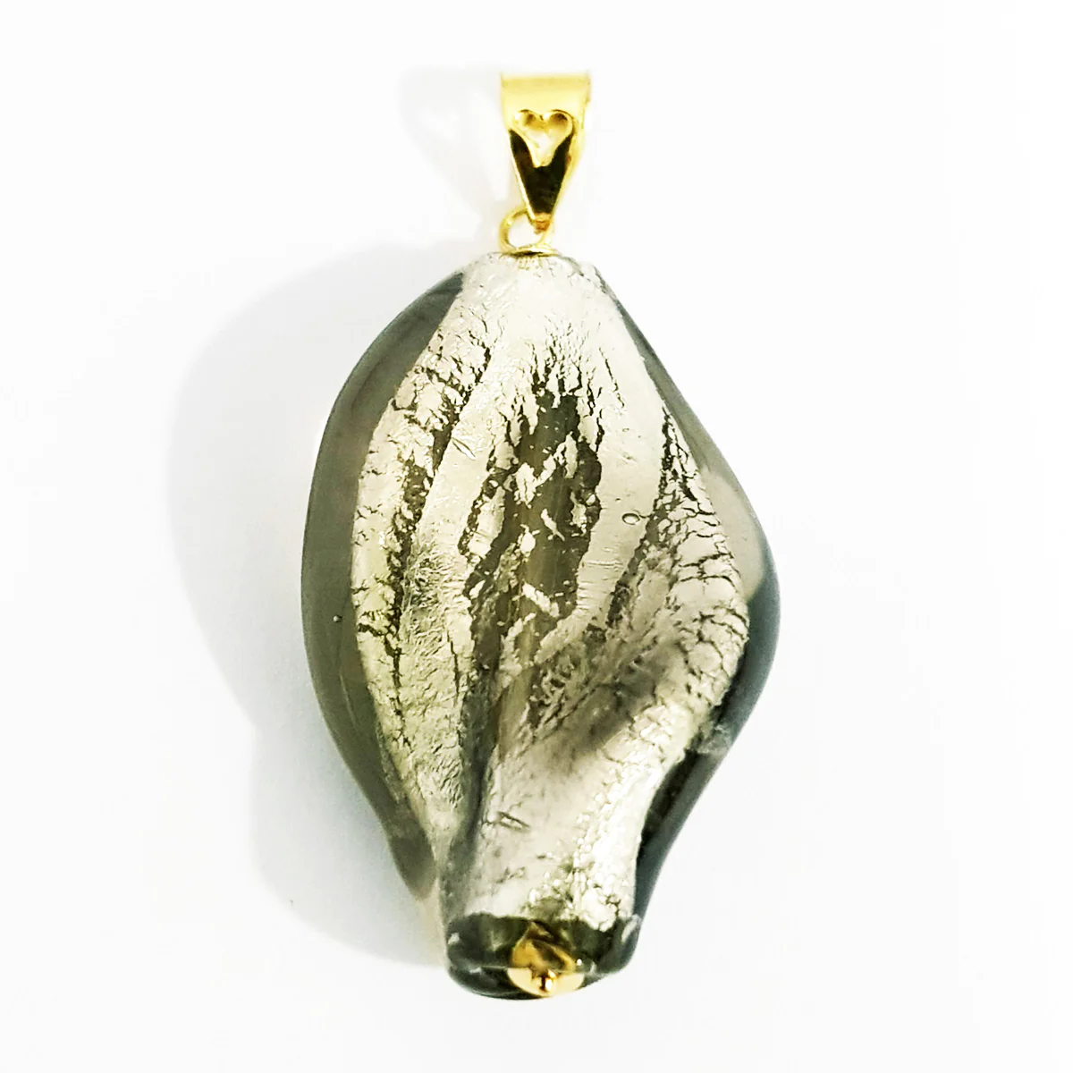 18K Pure Gold Mustard Green Stone Necklace - Image 2