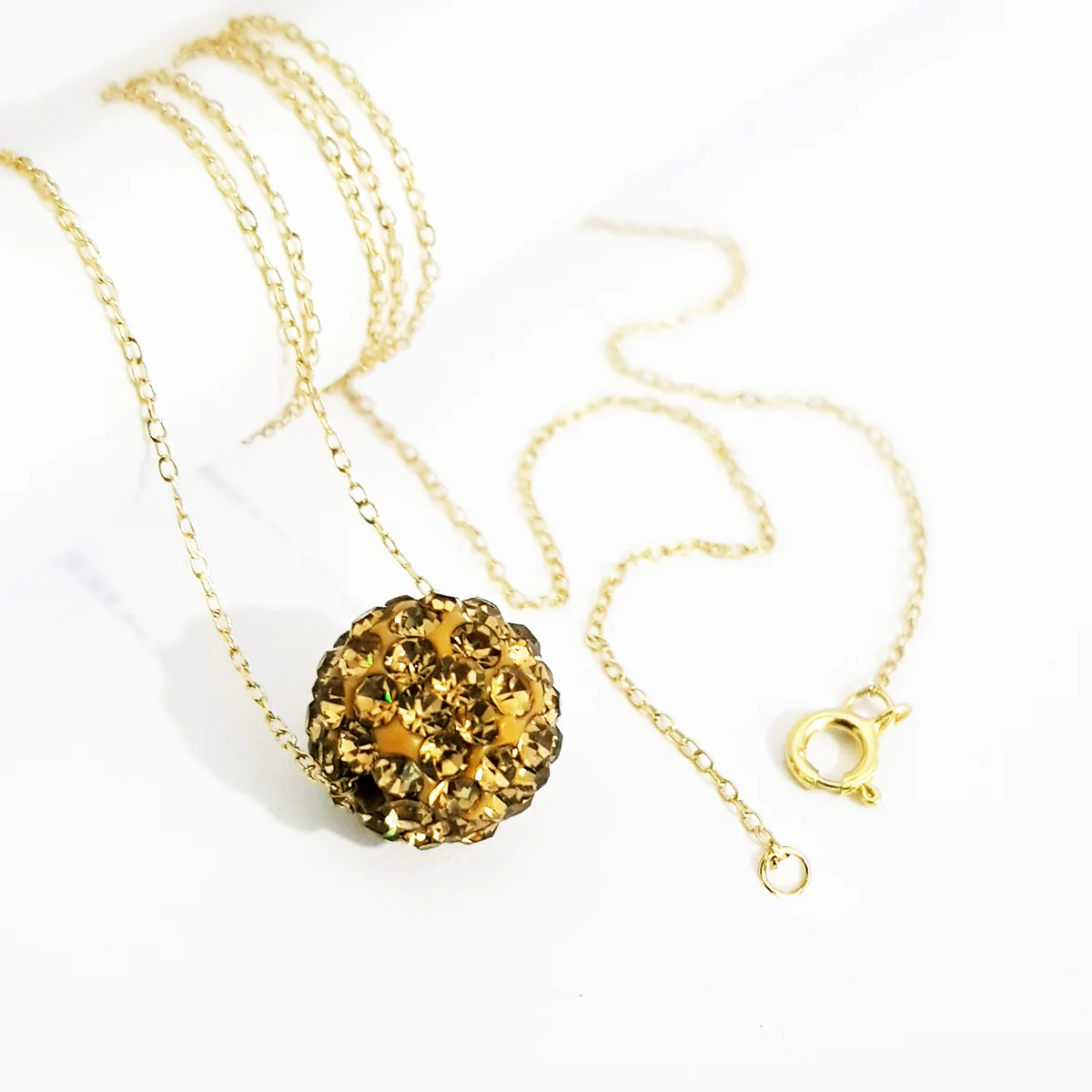 18K Pure Gold Swarski Design Necklace - Image 3