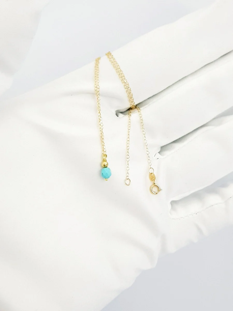 18K Pure Gold Swarski Necklace - Image 6