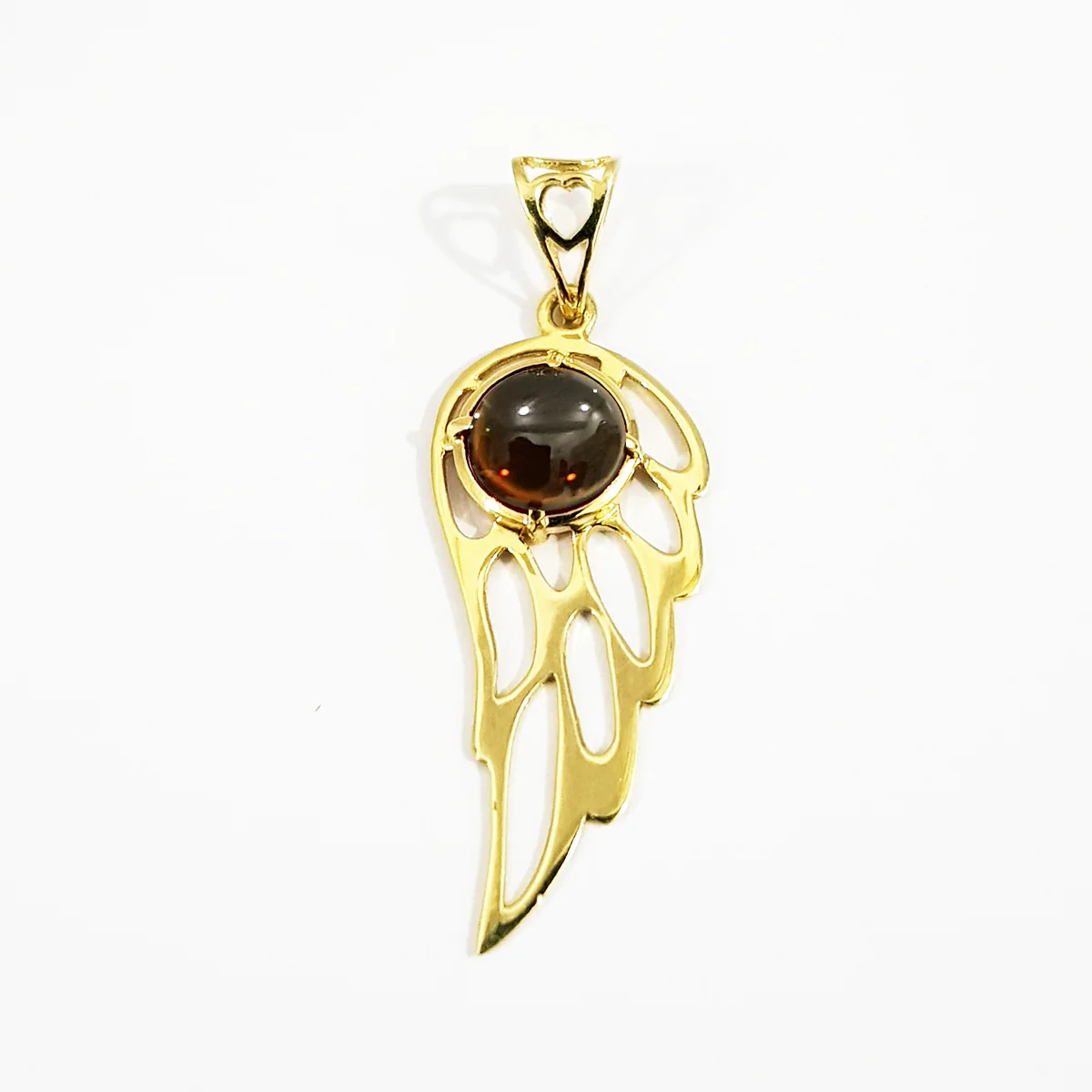 18K Pure Gold Wings Stone Necklace - Image 2