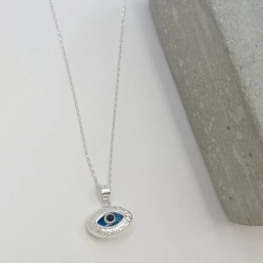 Real 925 Sterling Silver Eye Necklace